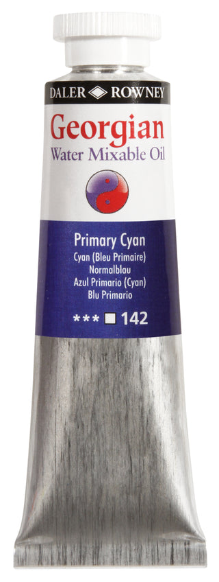 Daler Rowney Georgian Water Mixable Oil Colour 37ml - Primary Cyan