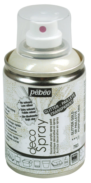 Pebeo DecoSpray Craft Acrylic Spray Paint 100ml - Glitter Gold 793