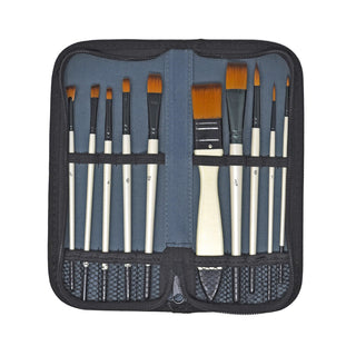 Studio 22 Assorted Synthetic Brushes in Zip Wallet 11pc