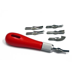 Lino Cutter Set of 6 x Blades & Handle