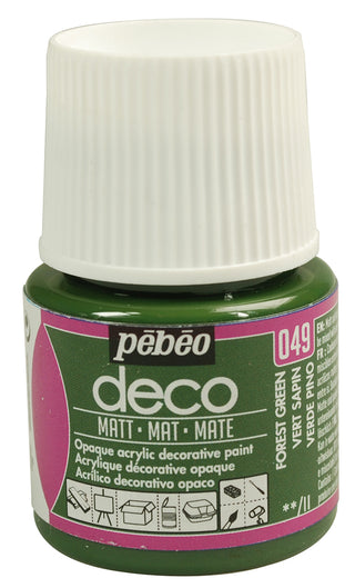 Pebeo Deco Matt Acrylic Paint 45ml - 049 Forest Green