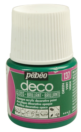 Pebeo Deco Gloss Acrylic Decorative Paint 45ml - 137 Green