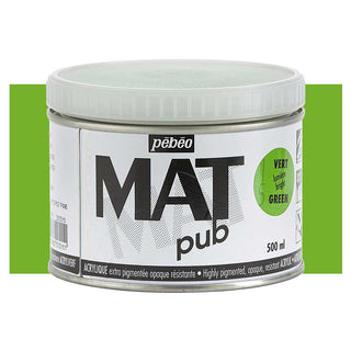 Pebeo Mat Pub Acrylic Paint 500ml - Bright Green