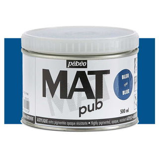 Pebeo Mat Pub Acrylic Paint 500ml - Cyan Blue