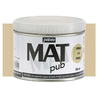 Pebeo Mat Pub Acrylic Paint 500ml - Ivory Beige