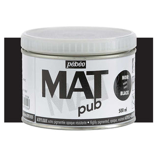 Pebeo Mat Pub Acrylic Paint 500ml - Ivory Black