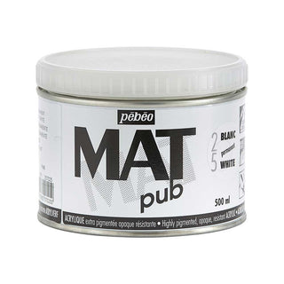 Pebeo Mat Pub Acrylic Paint 500ml - Permanent White