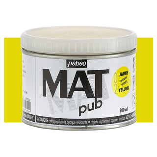 Pebeo Mat Pub Acrylic Paint 500ml - Primary Yellow