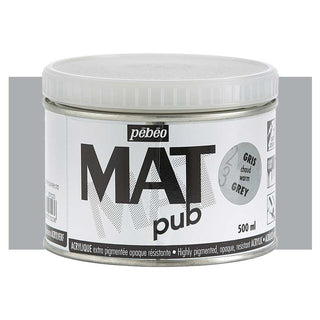 Pebeo Mat Pub Acrylic Paint 500ml - Warm Grey