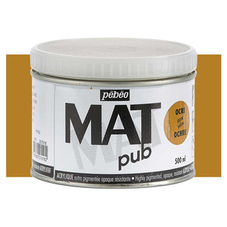 Pebeo Mat Pub Acrylic Paint 500ml - Yellow Ochre