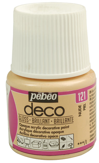 Pebeo Deco Gloss Acrylic Decorative Paint 45ml - 121 Nude