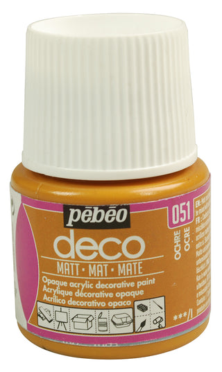 Pebeo Deco Matt Acrylic Paint 45ml - 051 Ochre
