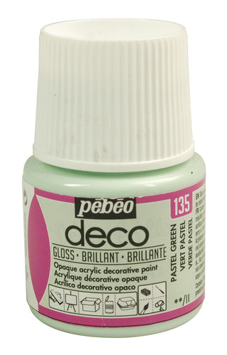 Pebeo Deco Gloss Acrylic Decorative Paint 45ml - 135 Pastel Green