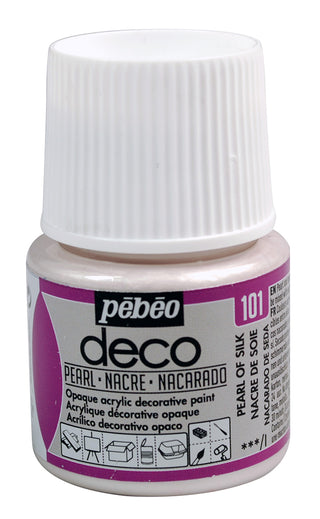 Pebeo Deco Pearl Acrylic Paint 45ml - 101 Pearl of Silk