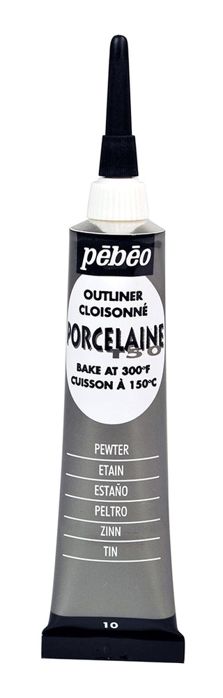 Pebeo Porcelaine 150 Outliner Tubes 20ml - Pewter