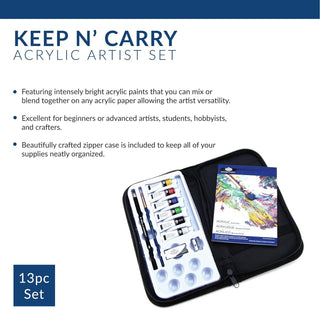 Royal & Langnickel Essentials Keep n Carry Acrylic Zip Case Set