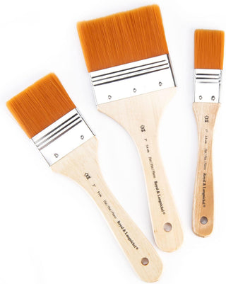 Royal & Langnickel Gold Taklon Flat Brush 3pc Set (RART-140)