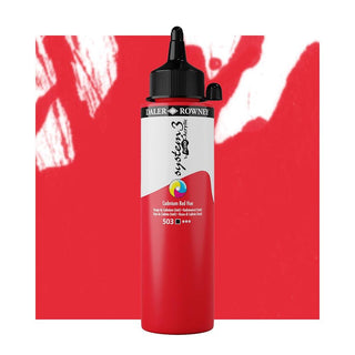 Daler Rowney System 3 Fluid Acrylic 250ml - 503 Cadmium Red Hue