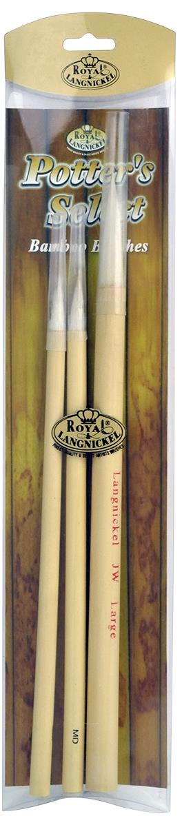 Royal & Langnickel Potter's Select White Hair Bamboo Brush Set of 3