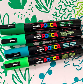 POSCA PC-5M Creative Paint Markers Green Tones Set