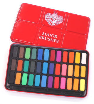 Major Brushes Watercolour Paint Tins - Set of 36 Colours