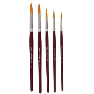 Major Brushes Synthetic Sable Round Brush Set of 5