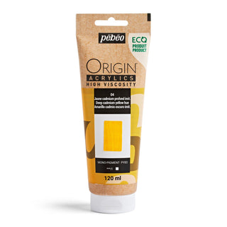 Pebeo Origin High Viscosity Acrylic 120ml - Deep Cadmium Yellow Hue
