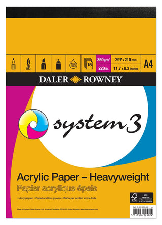 Daler Rowney System 3 Heavyweight Acrylic Paper Pad A4
