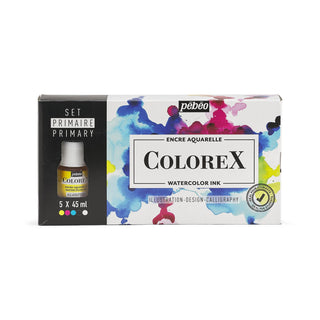 Pebeo Colorex Watercolour Ink Primary Set 5 x 45ml
