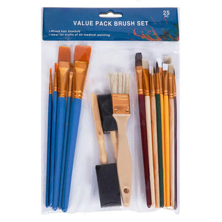 Crafter's Value Pack Paint Brush and Sponge Assorted Set 25pc