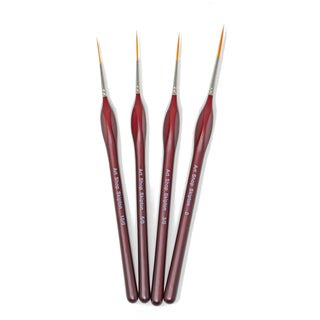 Triangular Handle Synthetic Rigger Paint Brush Set of 4