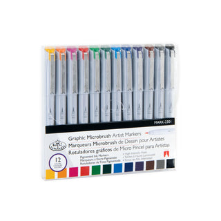 Royal & Langnickel Graphic Microbrush Artist Markers Set of 12