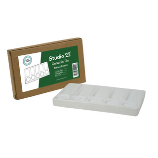 Studio 22 Ceramic Palette with 5 Round Wells & 5 Slant Wells