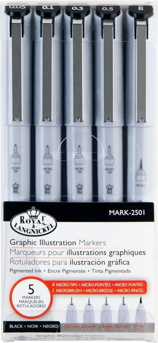 Royal & Langnickel Graphic Illustration Markers Set of 5