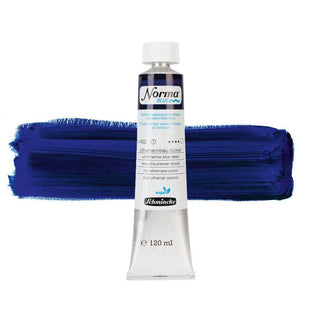 Schmincke Norma Blue Water-Mixable Oil 120ml - 402 Ultramarine Blue Deep