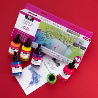 Royal & Langnickel Essentials Acrylic Ink Neon Colours Set 6 x 30ml
