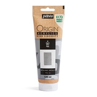 Pebeo Origin High Viscosity Acrylic 120ml - Silver