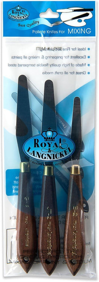 Royal & Langnickel Wooden Handle Steel Palette Knife Set 3pc (LP72)