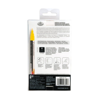 Royal & Langnickel 1.2mm Fine Tip Acrylic Markers Primary Set 6pc