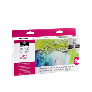 Royal & Langnickel Essentials Acrylic Ink Neon Colours Set 6 x 30ml