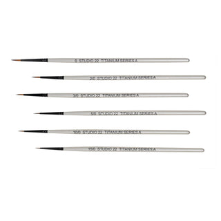 Studio 22 Titanium Series Watercolour Brush Fine Detail Set of 6