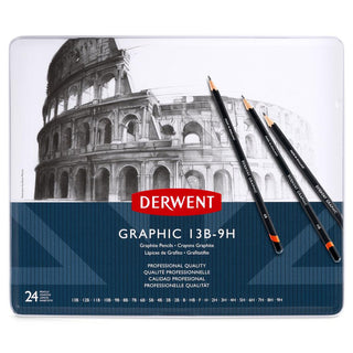Derwent Graphic Pencils 24 Tin  (13B-9H)