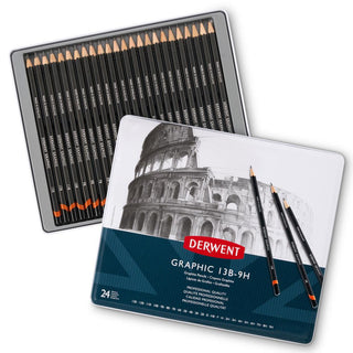Derwent Graphic Pencils 24 Tin  (13B-9H)