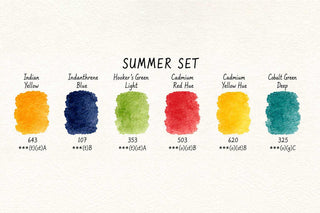 Daler Rowney Artists Watercolour Summer Collection 6 x 5ml Tubes