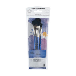 Royal & Langnickel RSET-9534 Black Taklon Paint Brush Value Pack 3pc