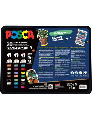 POSCA Paint Markers Pop Colours Collection Tin Set 20pc