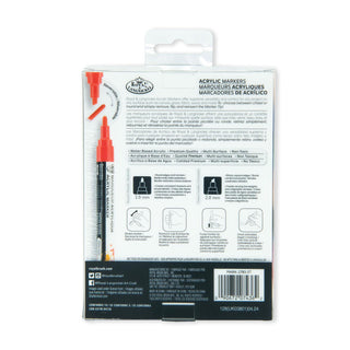 Royal & Langnickel 2mm Reversible Tip Acrylic Markers Primary Set 12pc