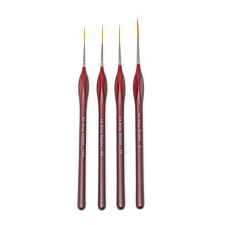 Triangular Handle Synthetic Rigger Paint Brush Set of 4