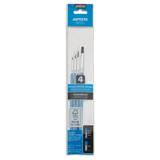 Pebeo 952202 Synthetic Squirrel Watercolour Brush Set 4pc