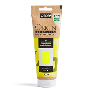 Pebeo Origin High Viscosity Acrylic 120ml - Fluorescent Yellow